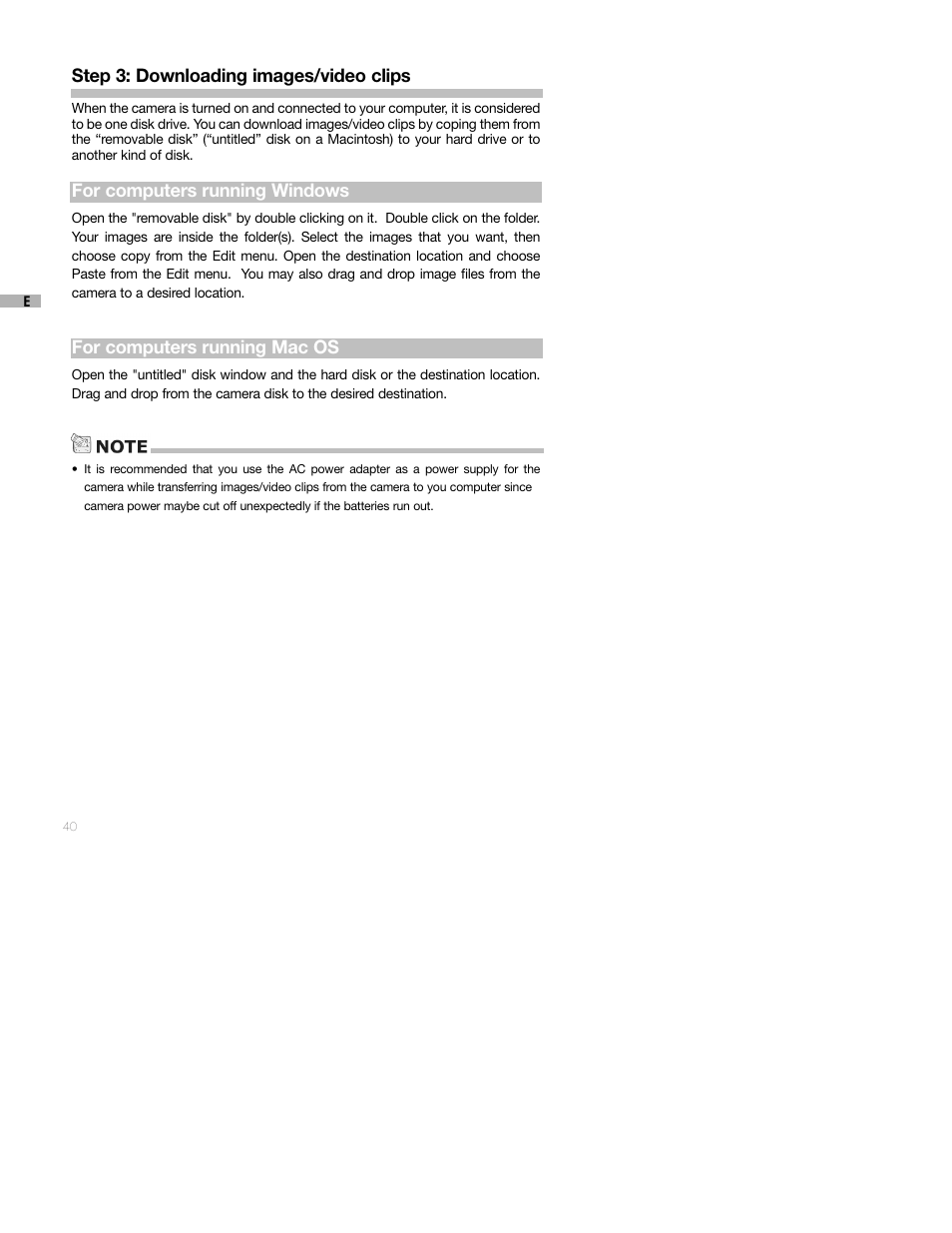 Step 3: downloading images/video clips, For computers running windows, For computers running mac os | Sealife DC250 User Manual | Page 40 / 71