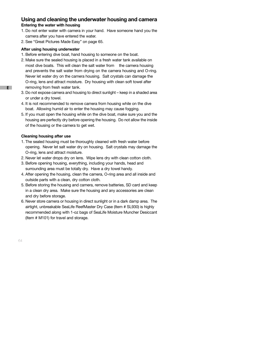 Sealife DC250 User Manual | Page 64 / 71