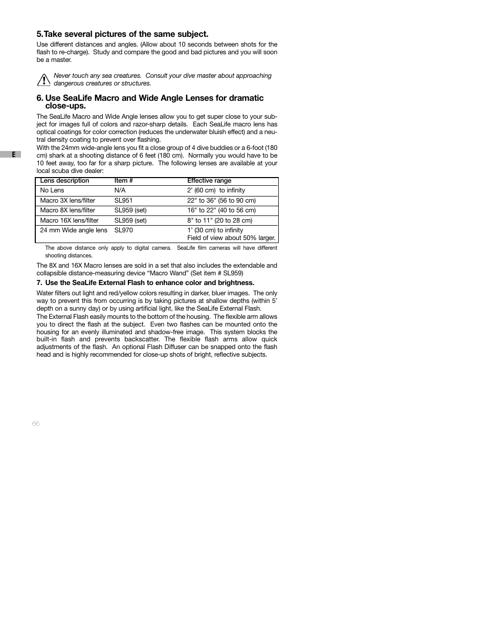 Sealife DC250 User Manual | Page 66 / 71
