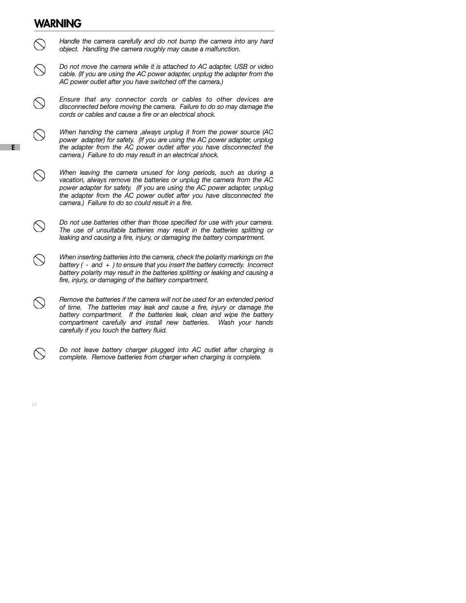 Warning | Sealife DC250 User Manual | Page 8 / 71