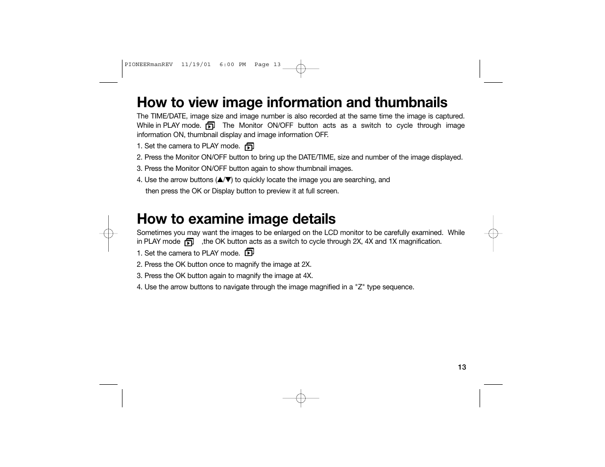 How to view image information and thumbnails, How to examine image details | Sealife DC100 User Manual | Page 22 / 66