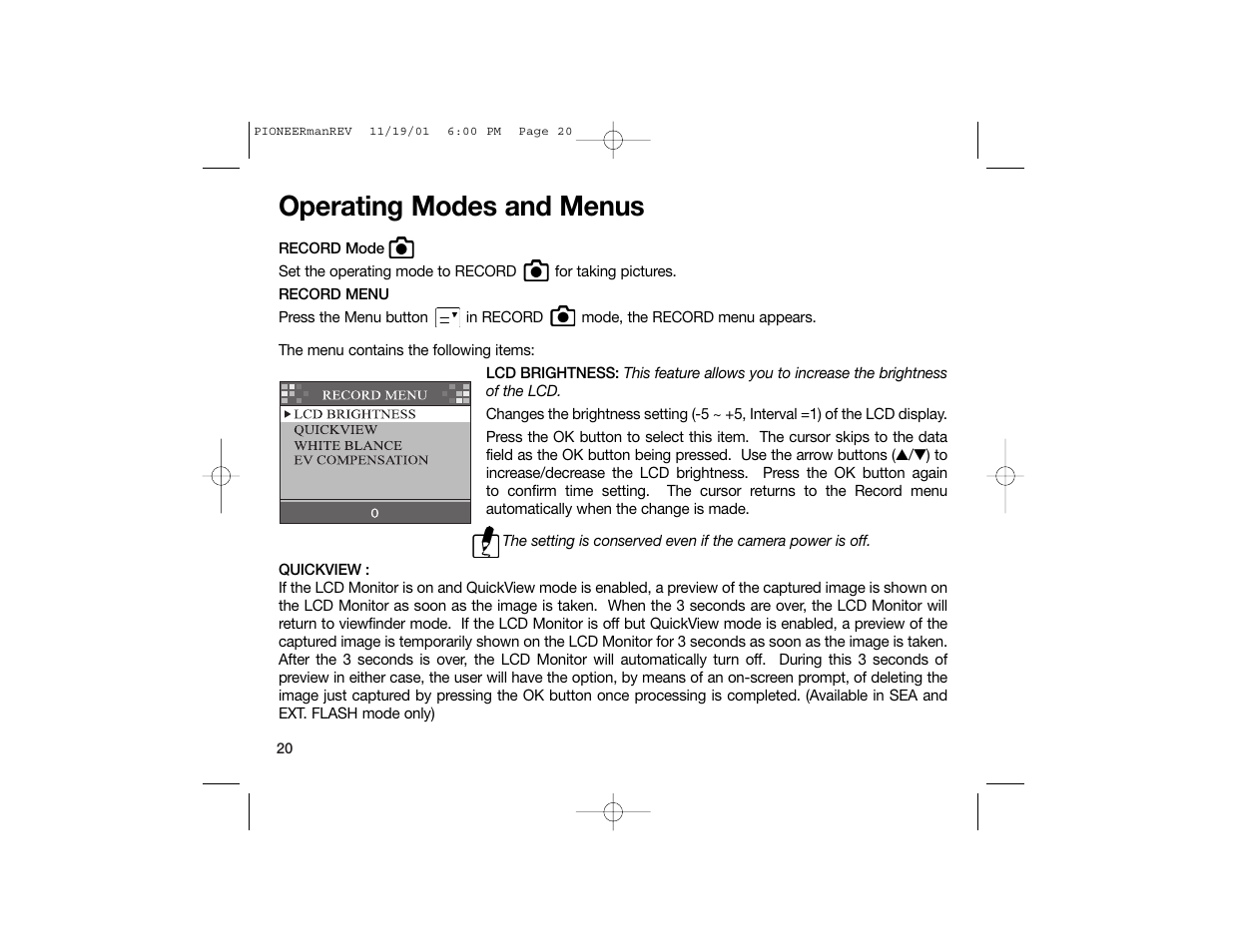 Operating modes and menus | Sealife DC100 User Manual | Page 29 / 66