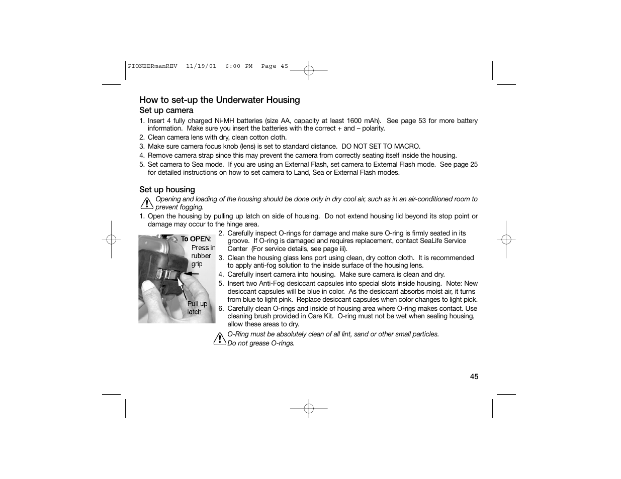 How to set-up the underwater housing | Sealife DC100 User Manual | Page 54 / 66