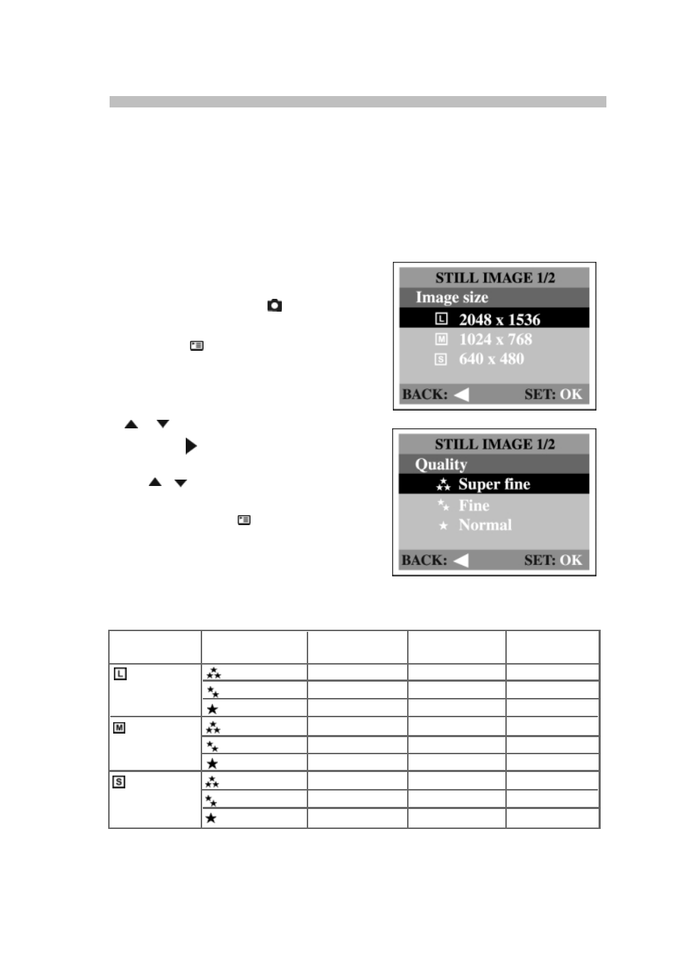 Setting the image resolution and quality | Sealife DC300/DC310 User Manual | Page 21 / 69