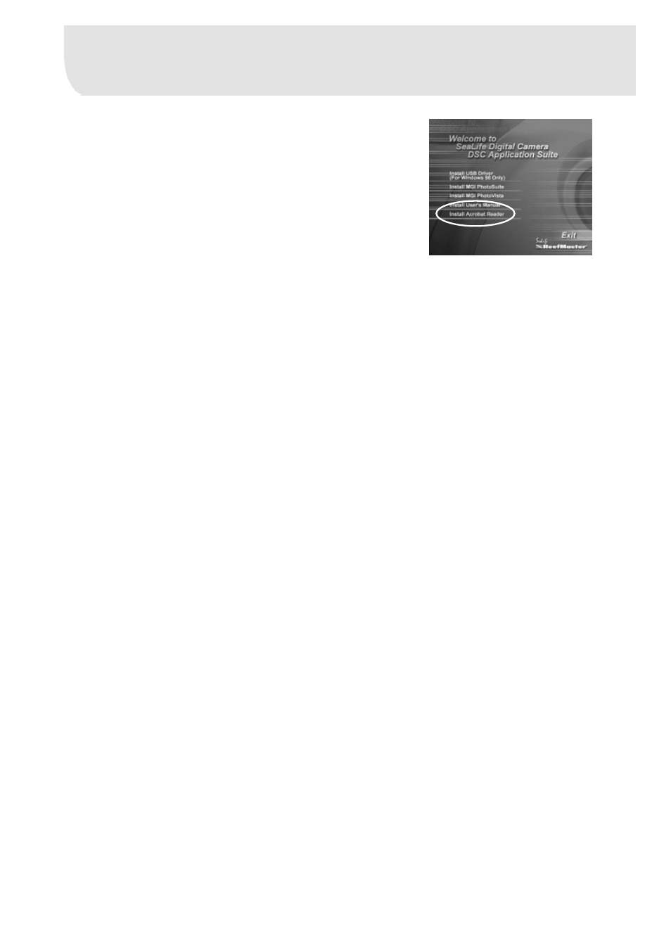Installing acrobat reader | Sealife DC300/DC310 User Manual | Page 43 / 69