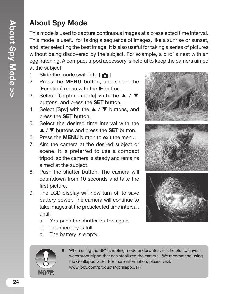 About spy mode | Sealife DC800 User Manual | Page 26 / 80