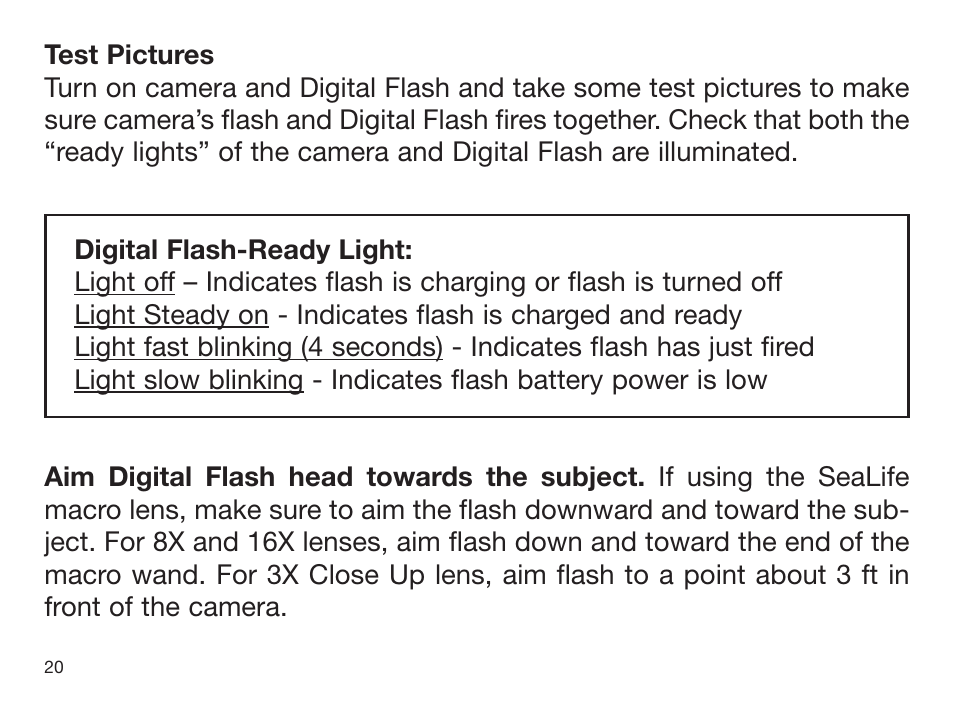 Sealife DIGITAL FLASH User Manual | Page 22 / 60