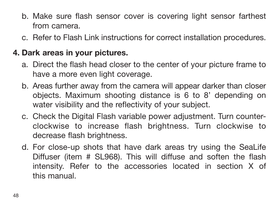 Sealife DIGITAL FLASH User Manual | Page 50 / 60