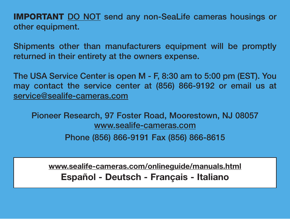 Sealife DIGITAL FLASH User Manual | Page 60 / 60