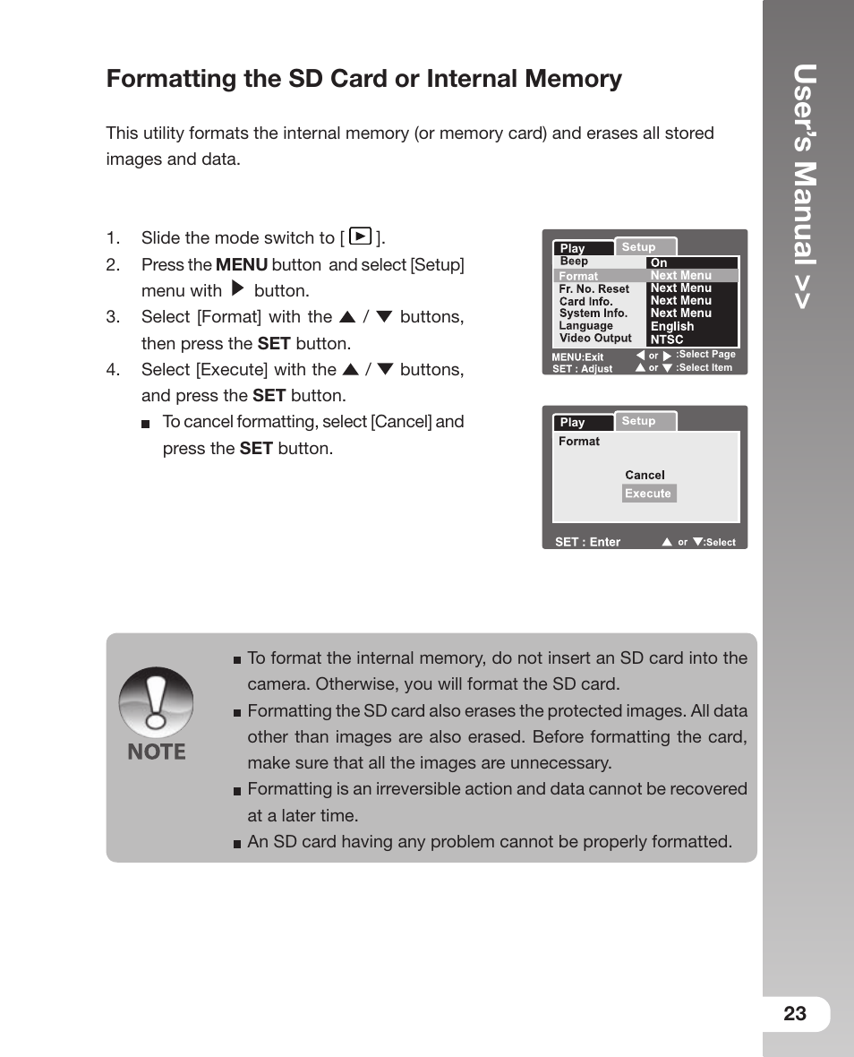 User’ s manual | Sealife DC 600 User Manual | Page 25 / 104