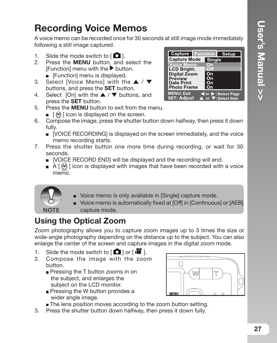 User’ s manual, Using the optical zoom | Sealife DC 600 User Manual | Page 29 / 104