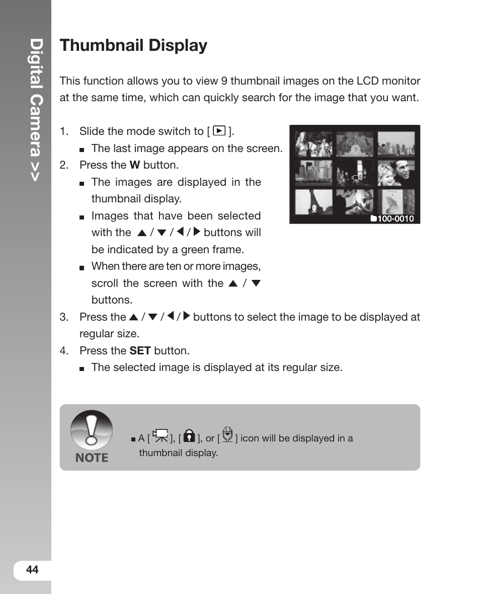Digital camera, Thumbnail display | Sealife DC 600 User Manual | Page 46 / 104