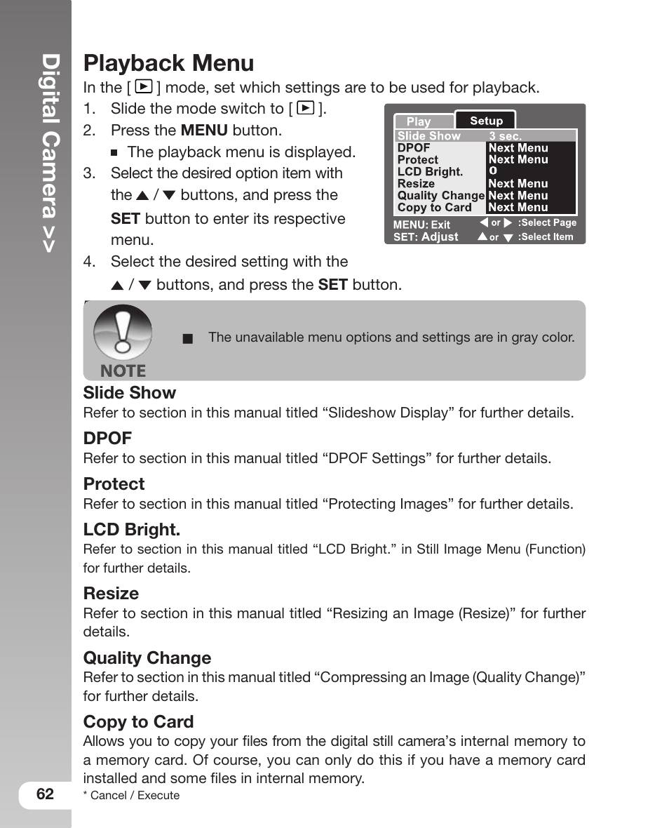 Digital camera, Playback menu | Sealife DC 600 User Manual | Page 64 / 104