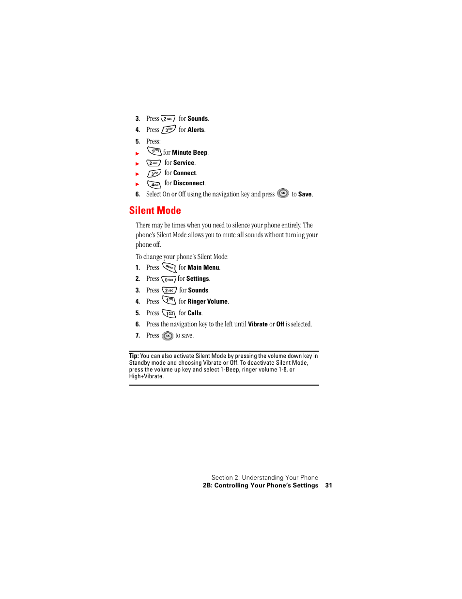 Silent mode | Samsung SPH-N400 User Manual | Page 32 / 131
