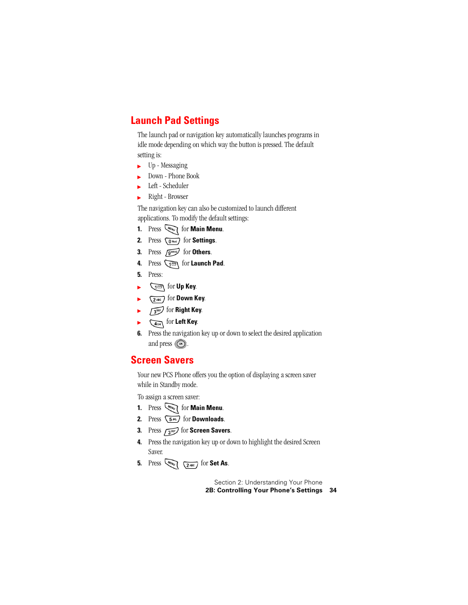 Launch pad settings, Screen savers | Samsung SPH-N400 User Manual | Page 35 / 131