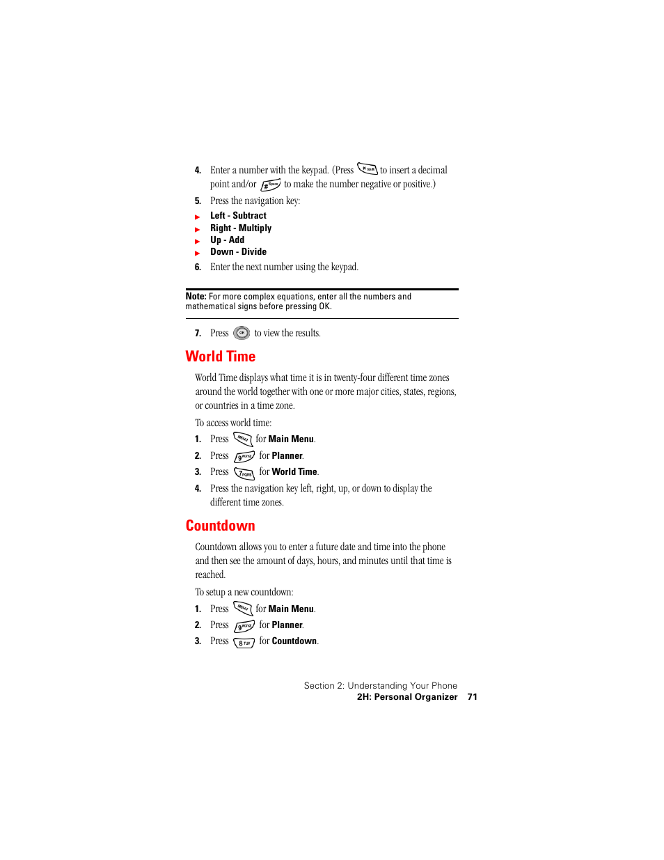 World time, Countdown | Samsung SPH-N400 User Manual | Page 72 / 131