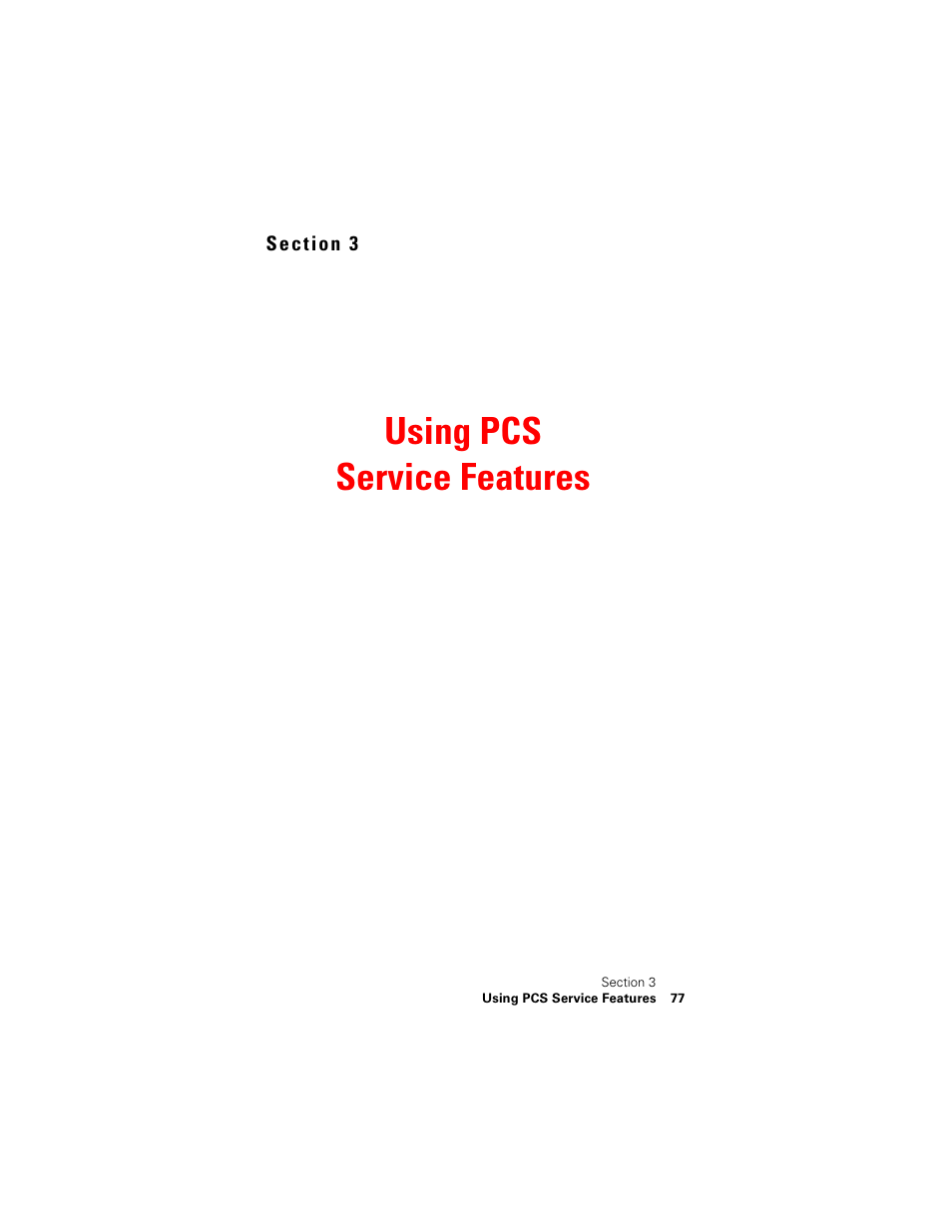 Using pcs service features, Section 3: using pcs service features | Samsung SPH-N400 User Manual | Page 78 / 131