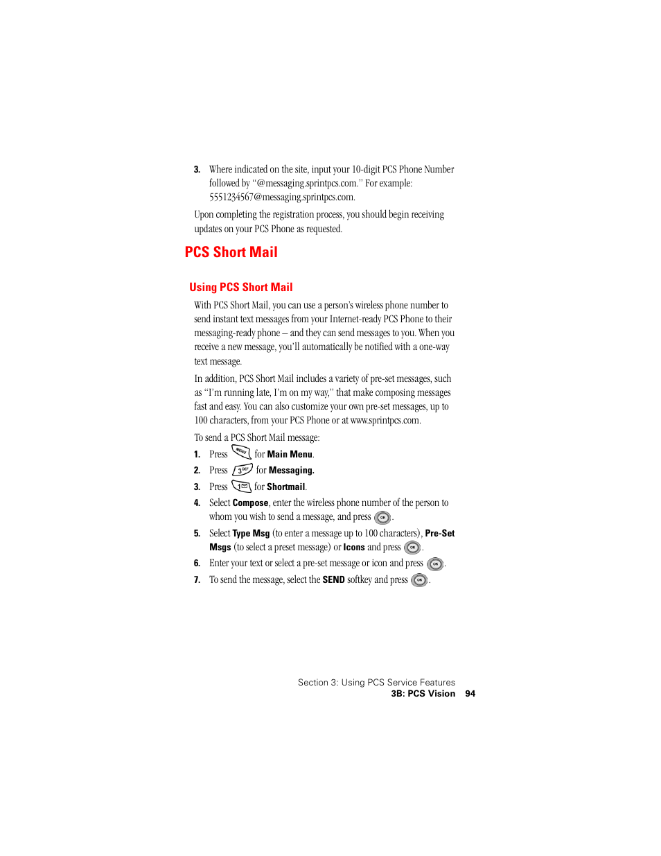 Pcs short mail, Using pcs short mail | Samsung SPH-N400 User Manual | Page 95 / 131