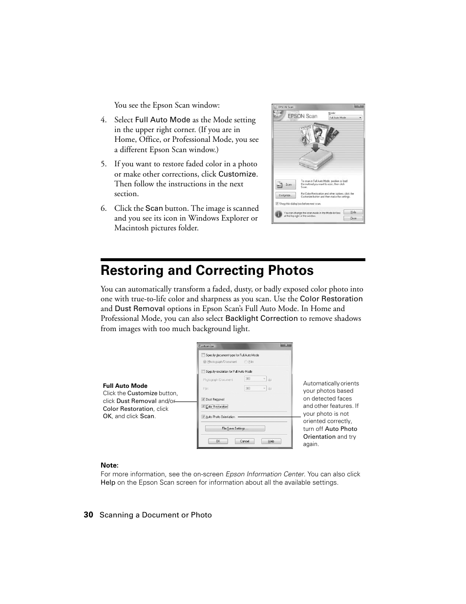 Restoring and correcting photos | Stoelting Futura 112 User Manual | Page 30 / 52