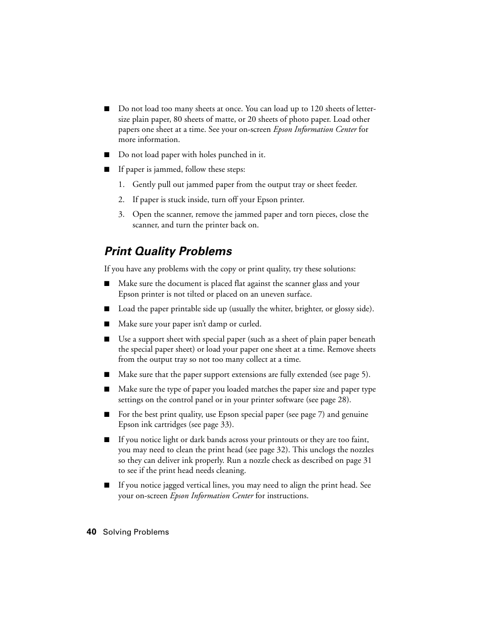 Print quality problems | Stoelting Futura 112 User Manual | Page 40 / 52