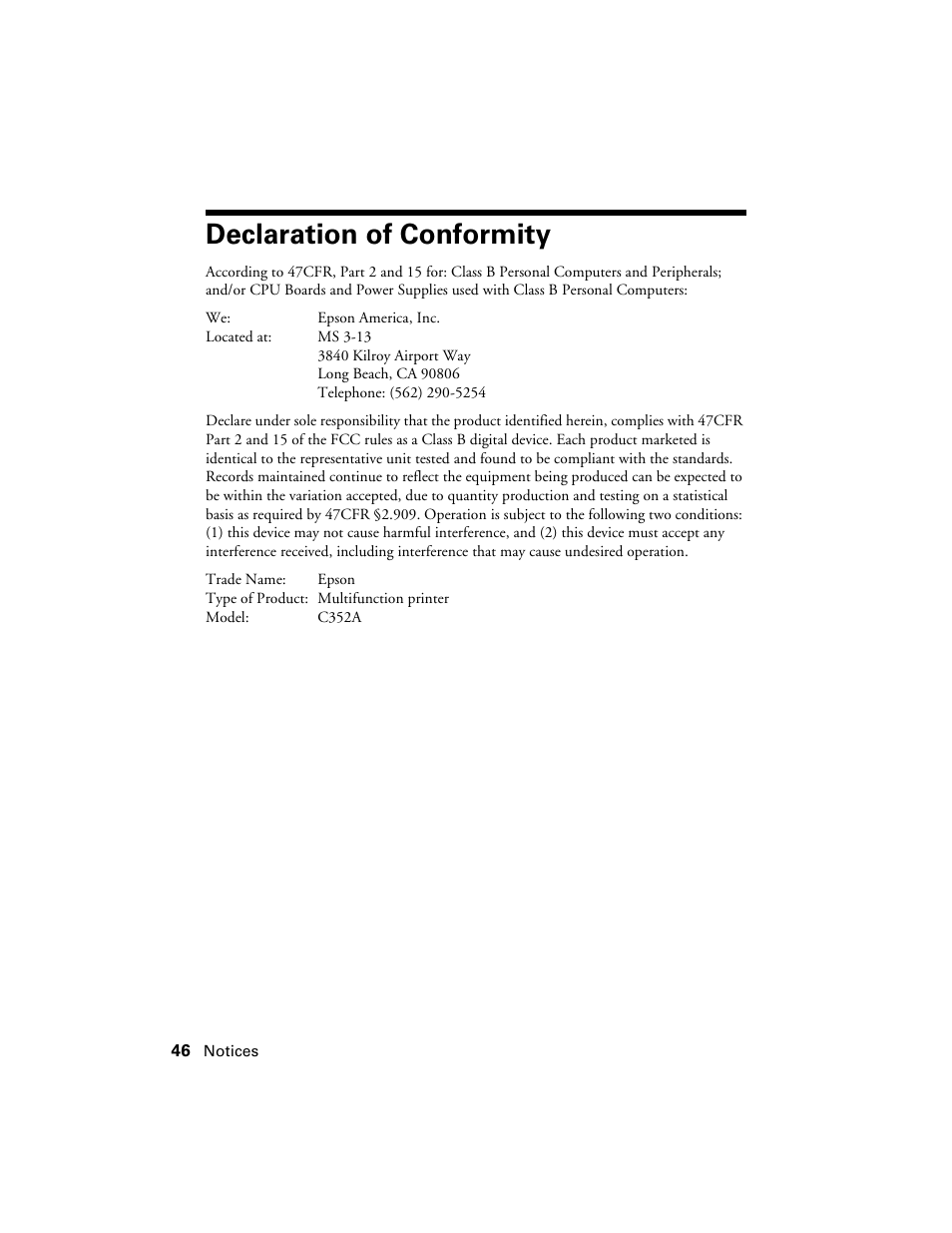 Declaration of conformity | Stoelting Futura 112 User Manual | Page 46 / 52