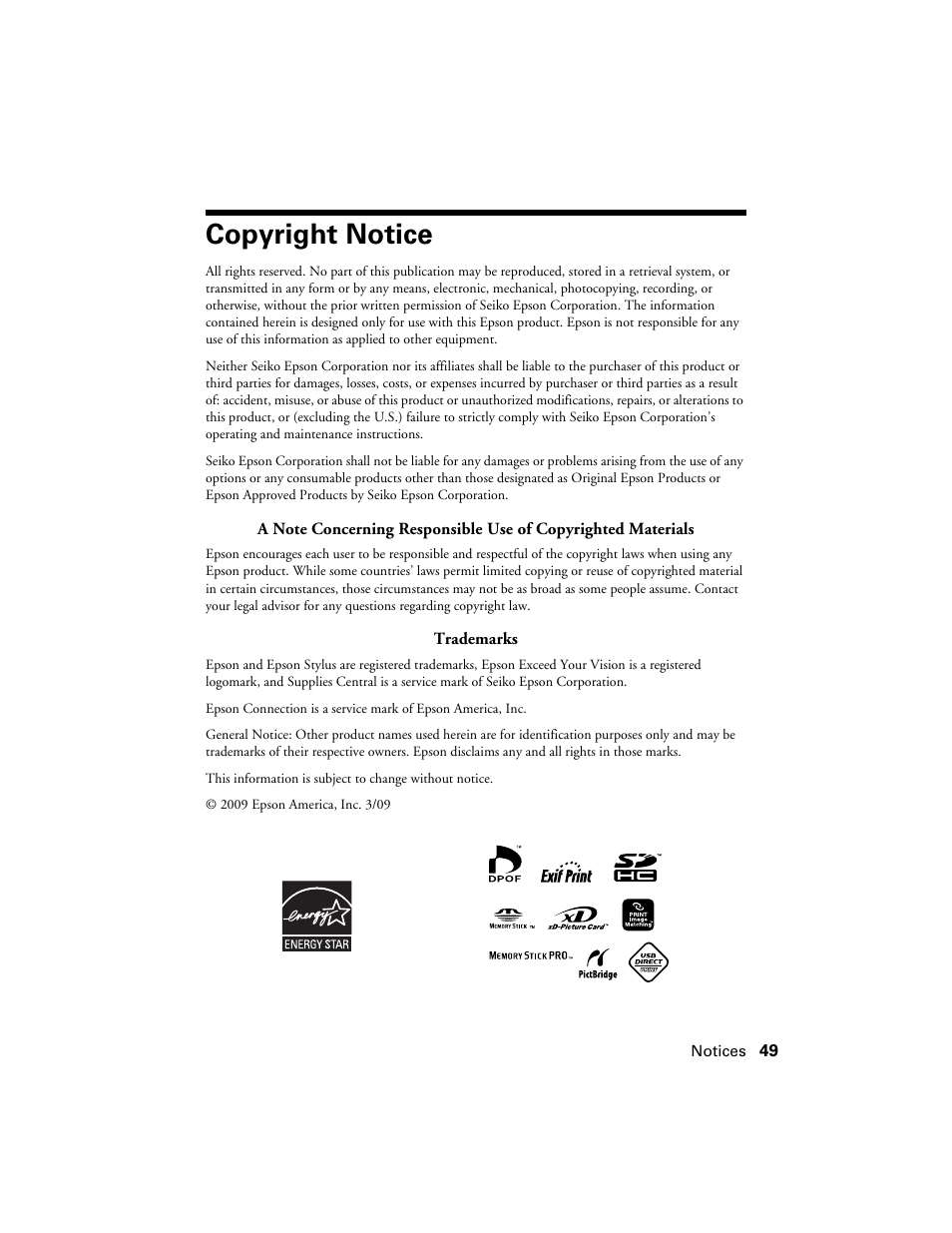 Copyright notice | Stoelting Futura 112 User Manual | Page 49 / 52