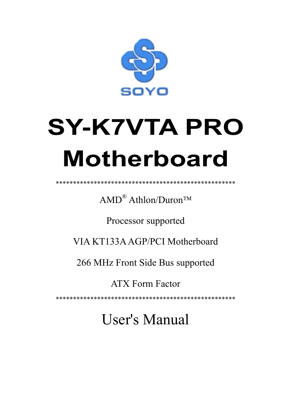 SOYO SY-K7VTA PRO User Manual | 98 pages