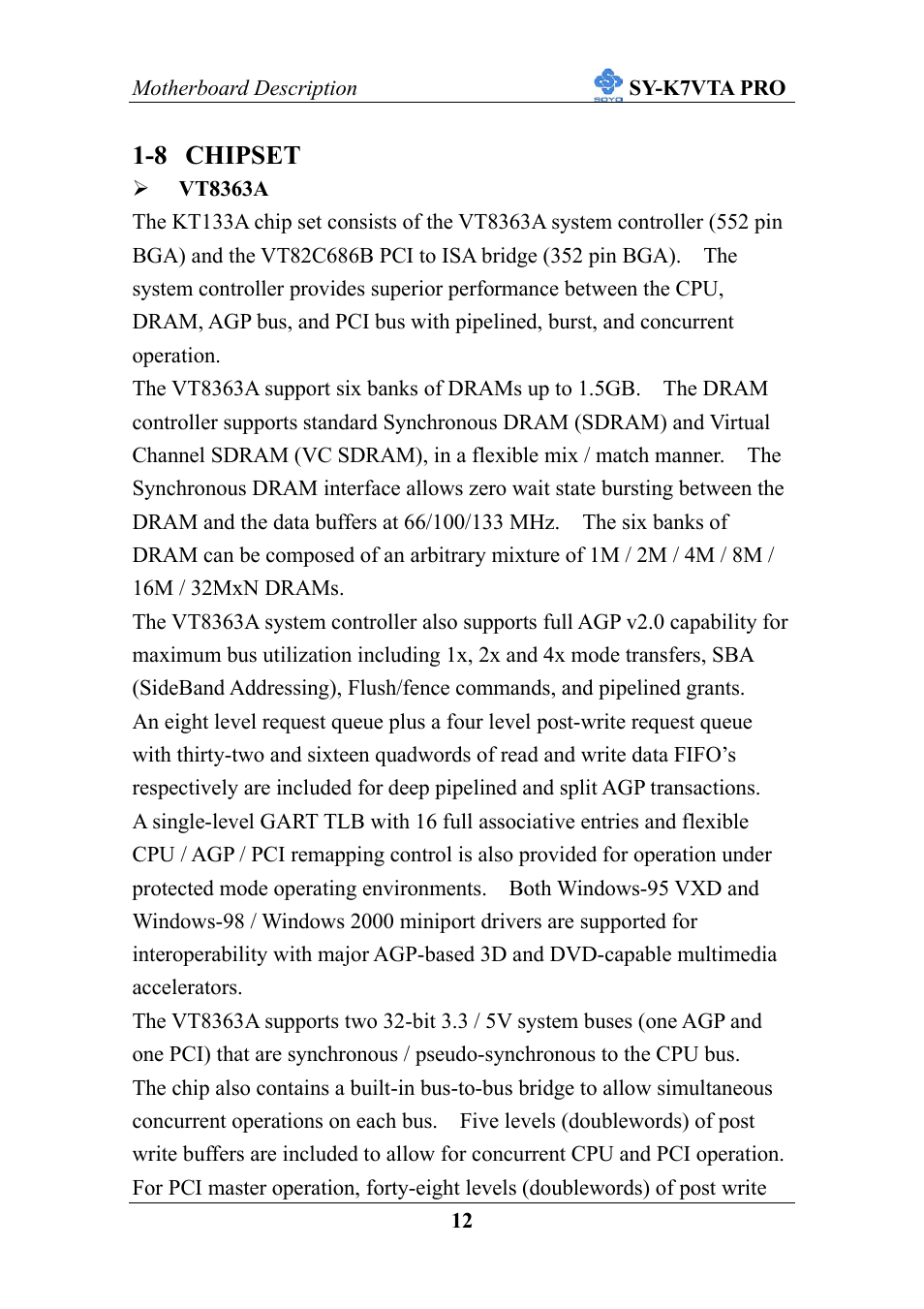 8 chipset | SOYO SY-K7VTA PRO User Manual | Page 16 / 98