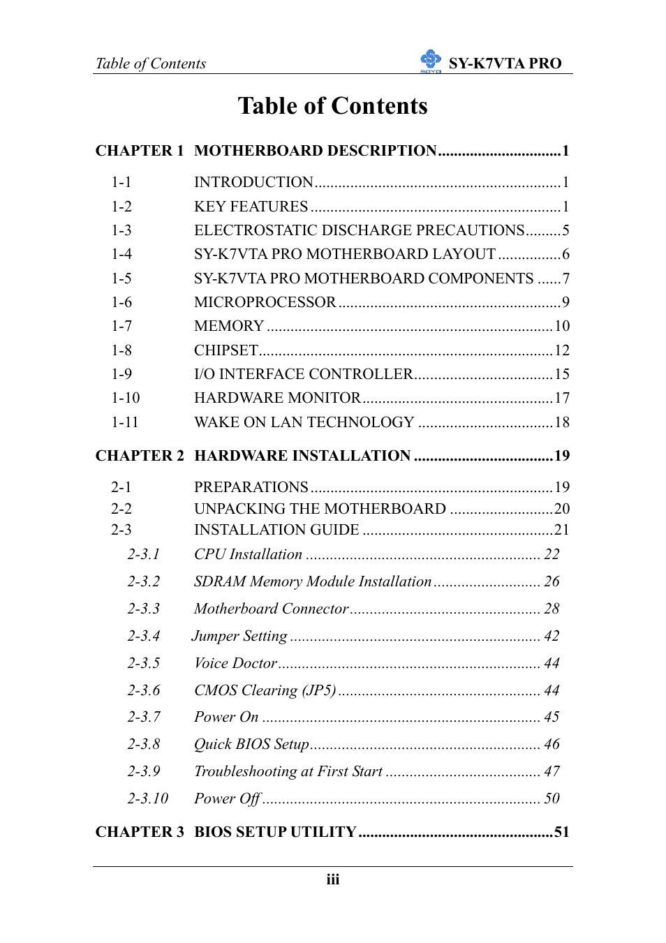 SOYO SY-K7VTA PRO User Manual | Page 3 / 98