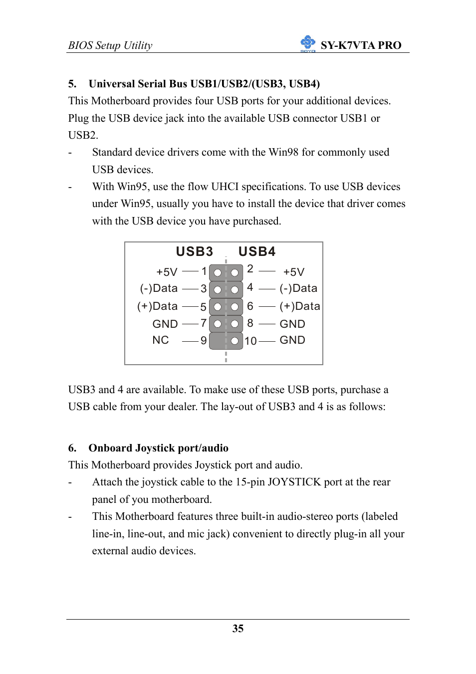 Usb4 usb3 | SOYO SY-K7VTA PRO User Manual | Page 39 / 98