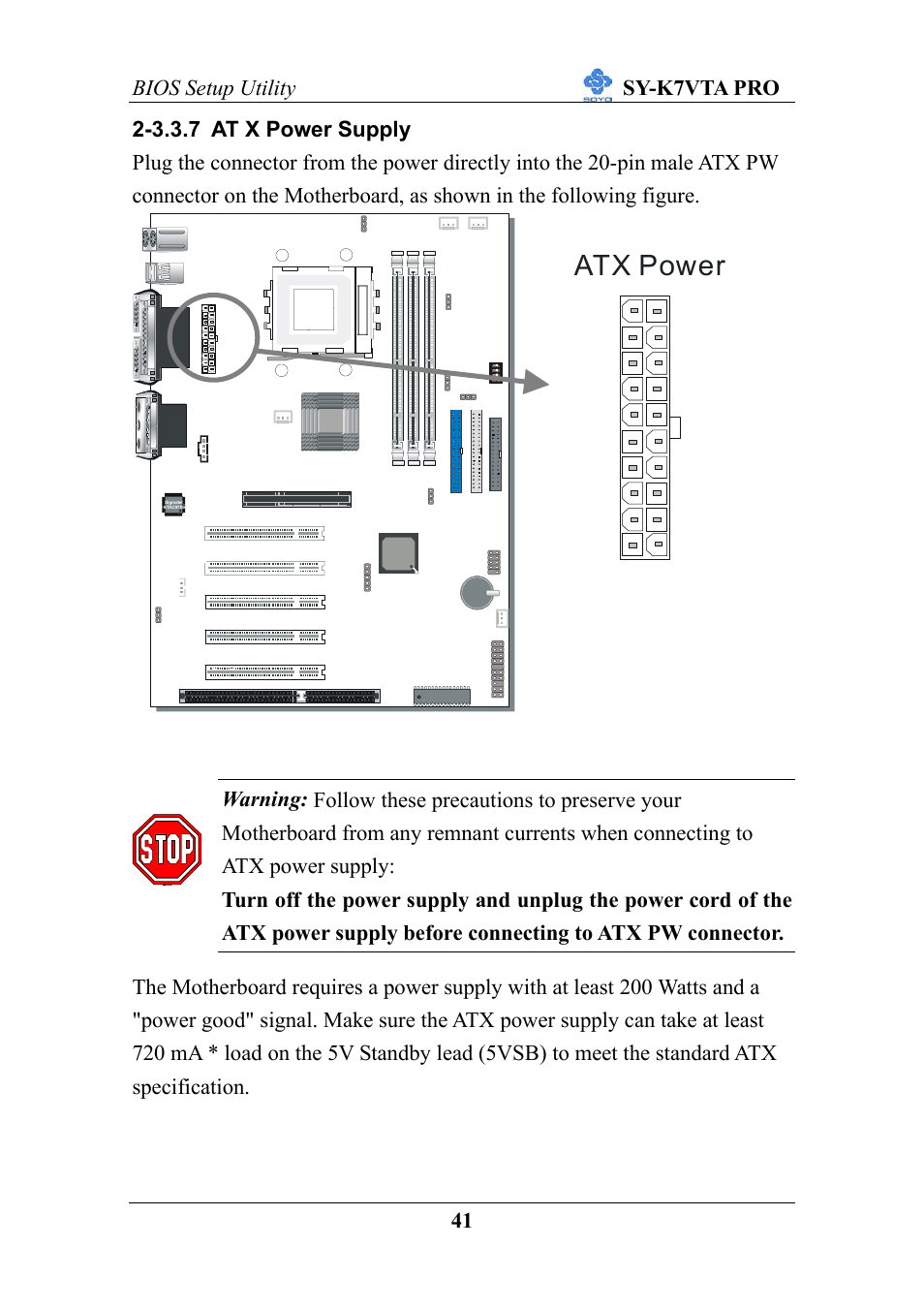 Atx power | SOYO SY-K7VTA PRO User Manual | Page 45 / 98