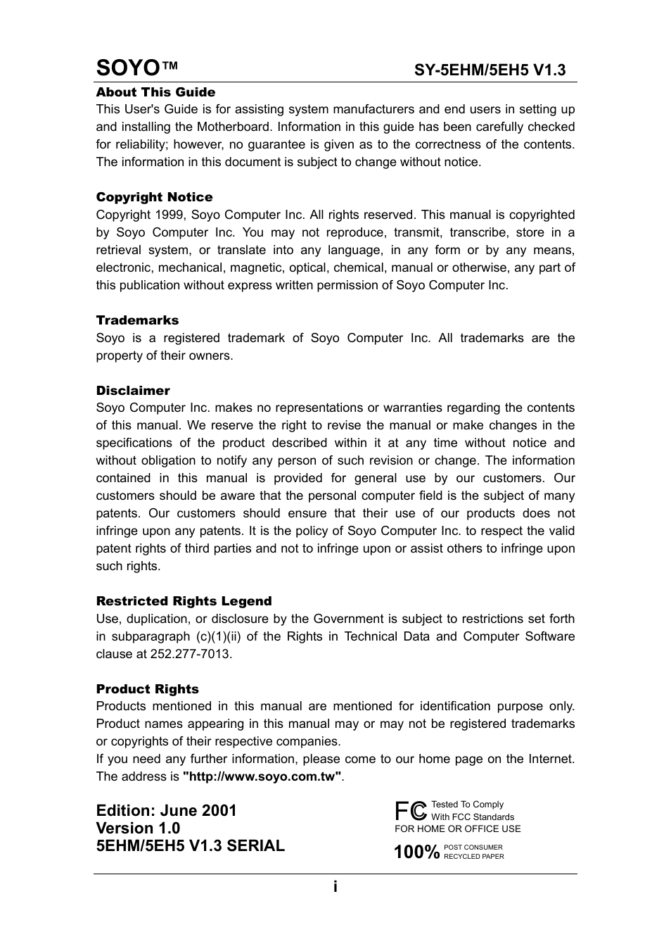 Soyo | SOYO ETEQ82C663 AGP User Manual | Page 4 / 76