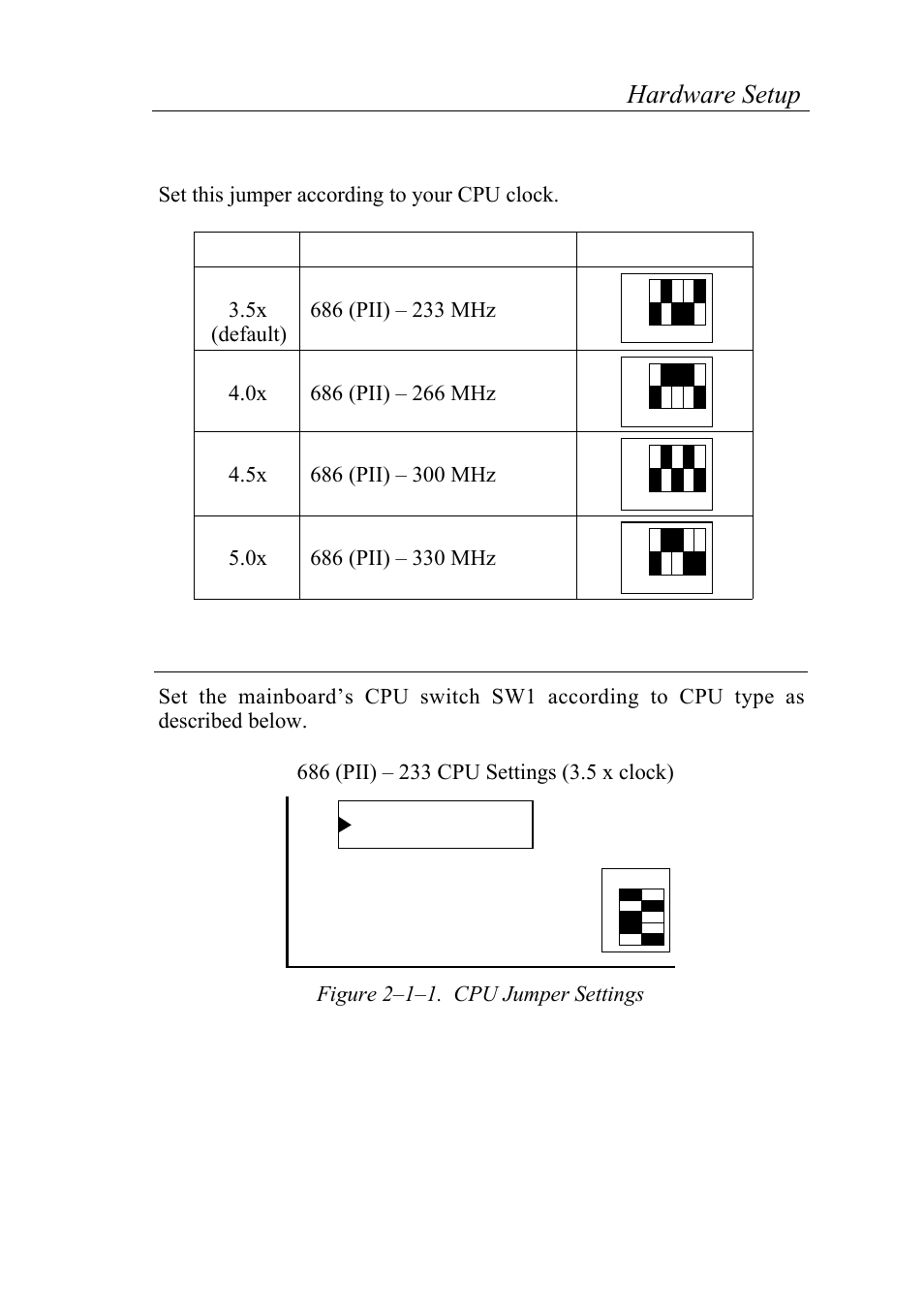 Cpu type configuration, Flash bios sw1, Figure 2р1р1. cpu jumper settings | SOYO 6KB82440 User Manual | Page 10 / 46