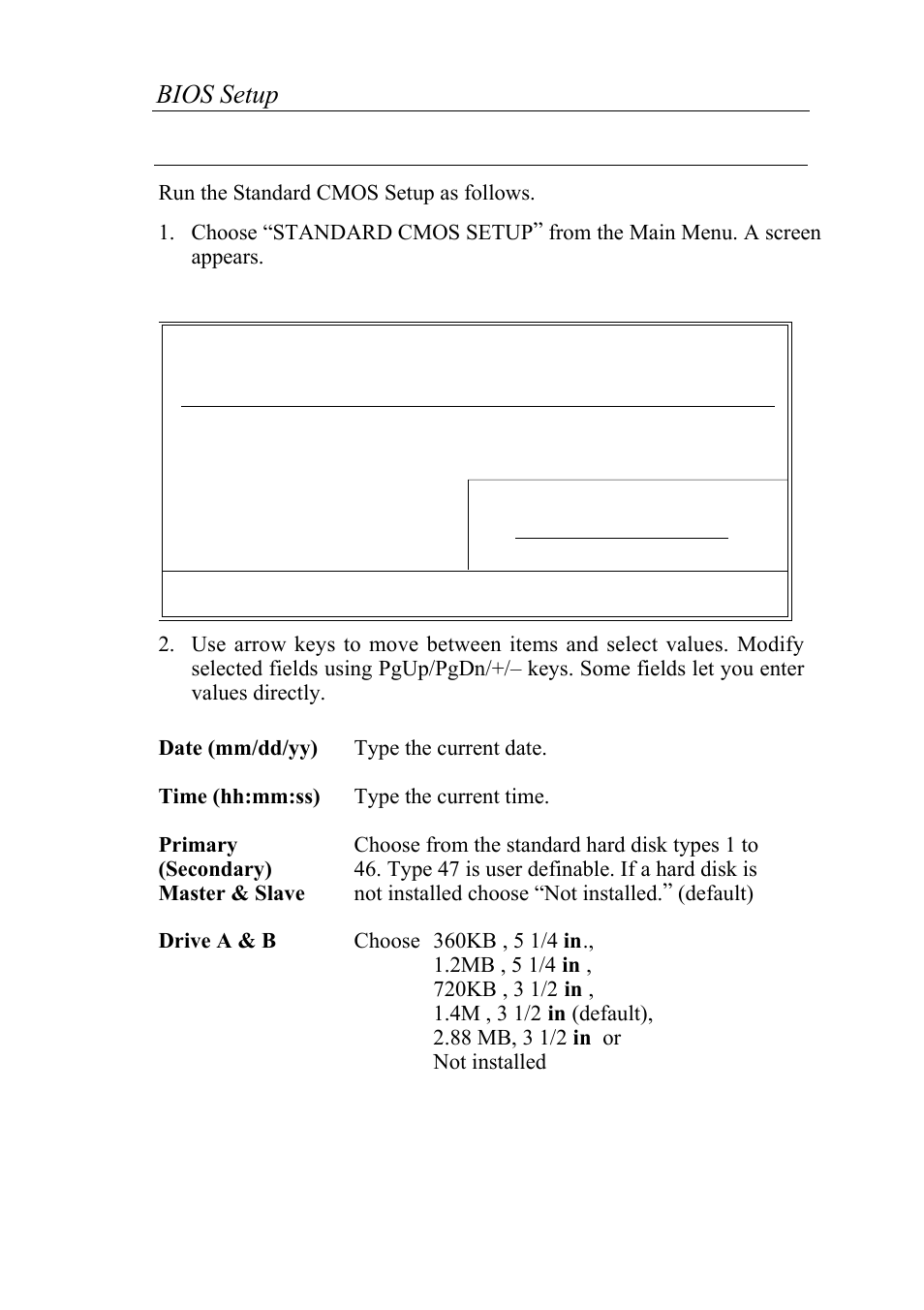 Standard cmos setup, Bios setup 19 | SOYO 6KB82440 User Manual | Page 23 / 46