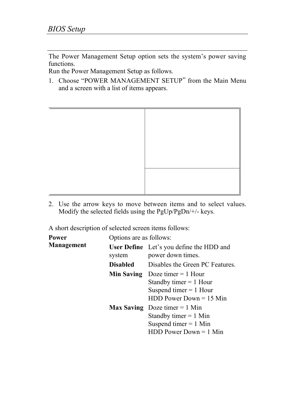 Power management setup, Bios setup 27 | SOYO 6KB82440 User Manual | Page 31 / 46