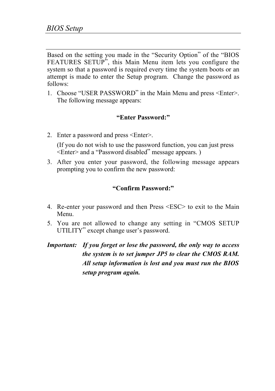 User password, Bios setup 35 | SOYO 6KB82440 User Manual | Page 39 / 46