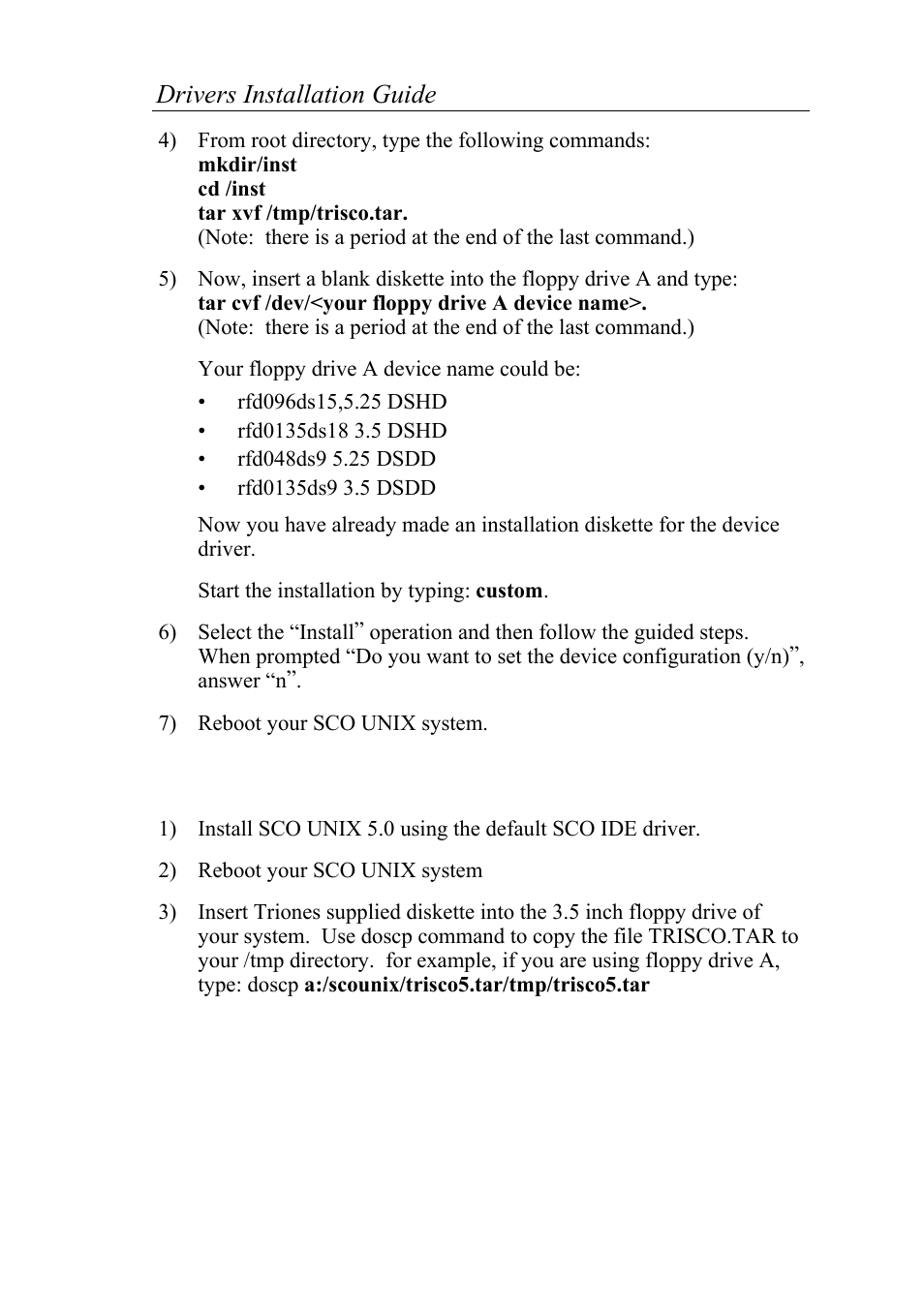 Drivers installation guide 39, Sco unix 5.0 | SOYO 6KB82440 User Manual | Page 43 / 46