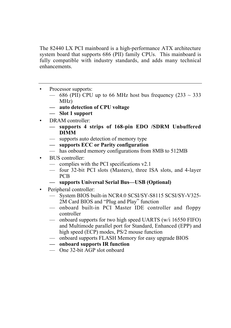 1introduction, Key features | SOYO 6KB82440 User Manual | Page 5 / 46