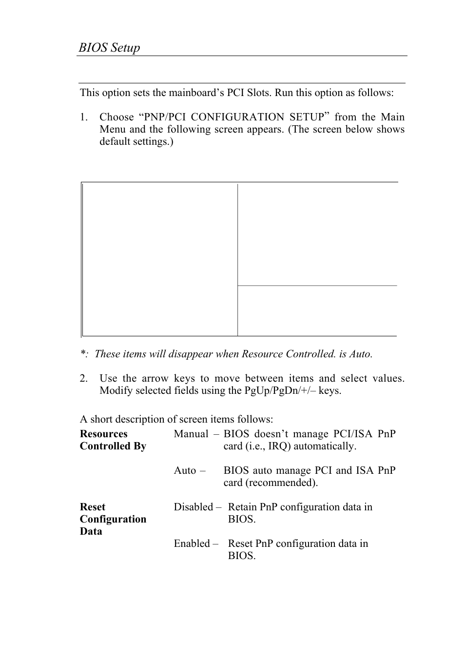 Pnp/pci configuration setup, Bios setup 29 | SOYO 5EAS5 P55C User Manual | Page 33 / 43