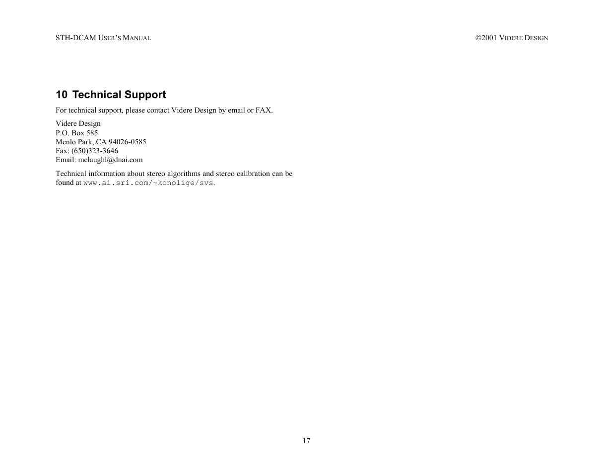 Technical support, 10 technical support | SOYO STH-DCAM User Manual | Page 17 / 17