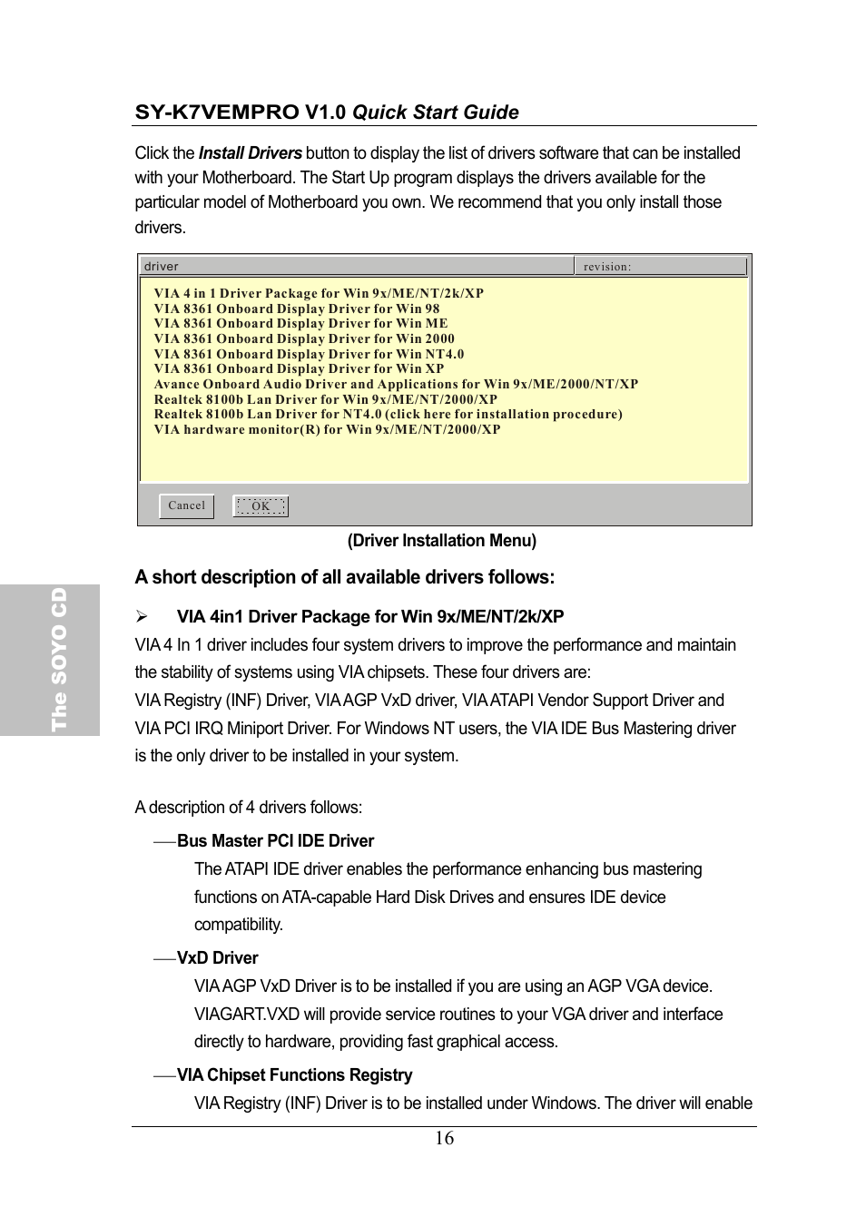 SOYO SY-K7VEMPRO V1.0 User Manual | Page 16 / 25