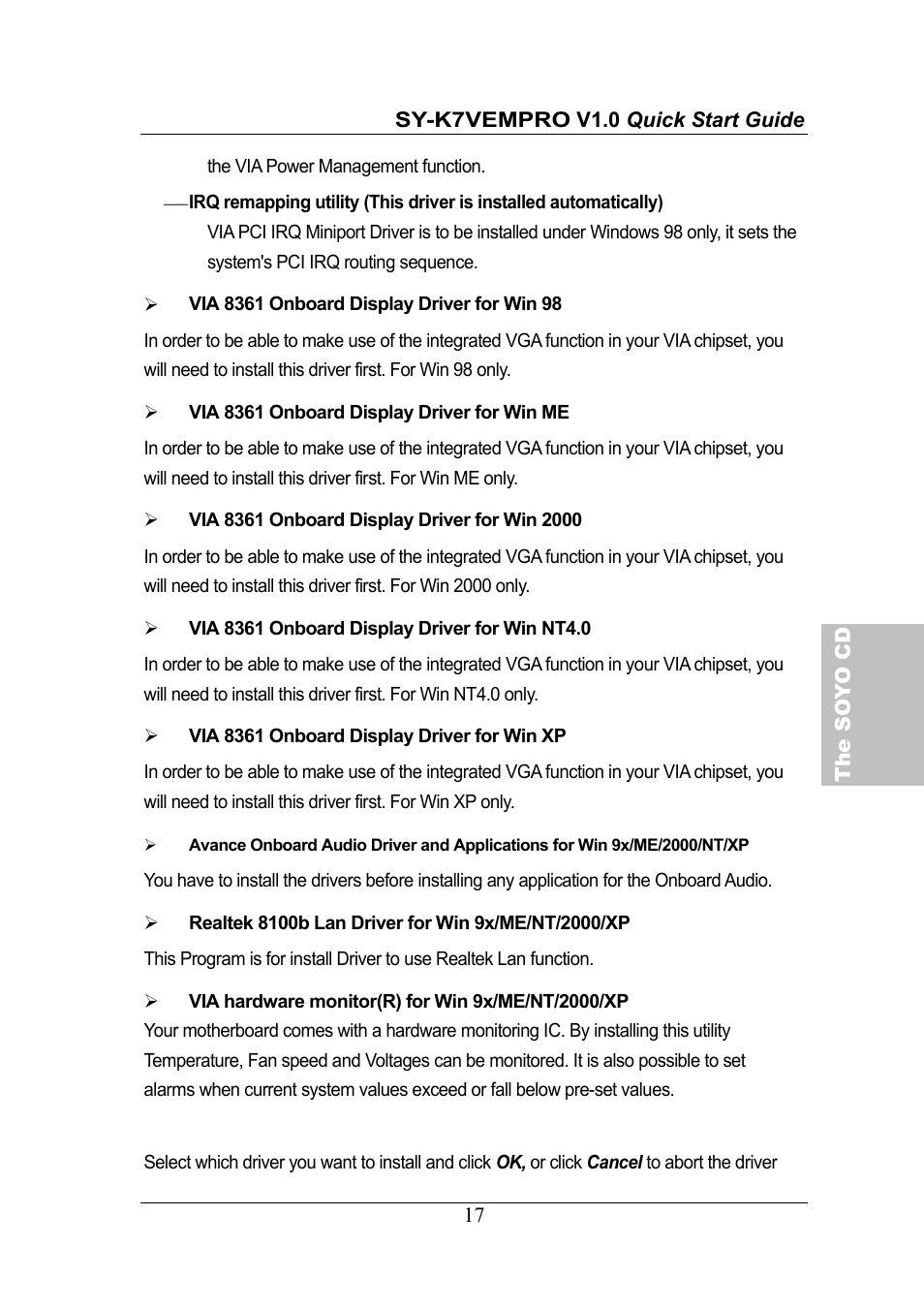 SOYO SY-K7VEMPRO V1.0 User Manual | Page 17 / 25