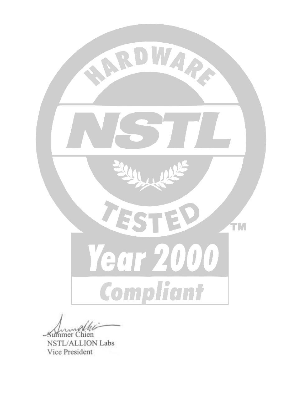 Nstl “year 2000 test” certification letter | SOYO Super 7 SY-5EMA User Manual | Page 2 / 26