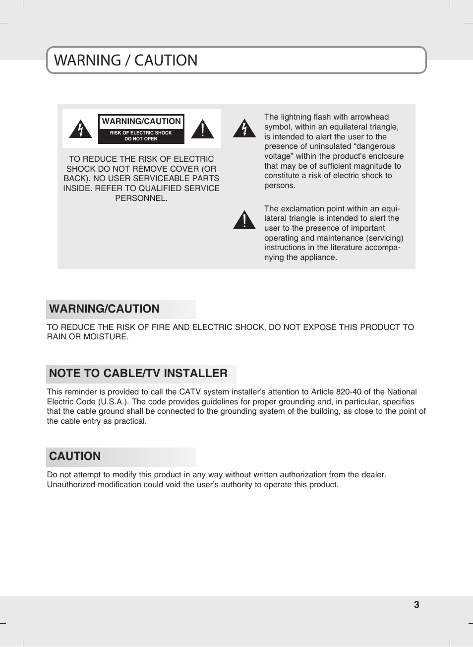 Warning / caution, Warning/caution, Caution | SOYO MT-SYJCP32B1AB User Manual | Page 3 / 74