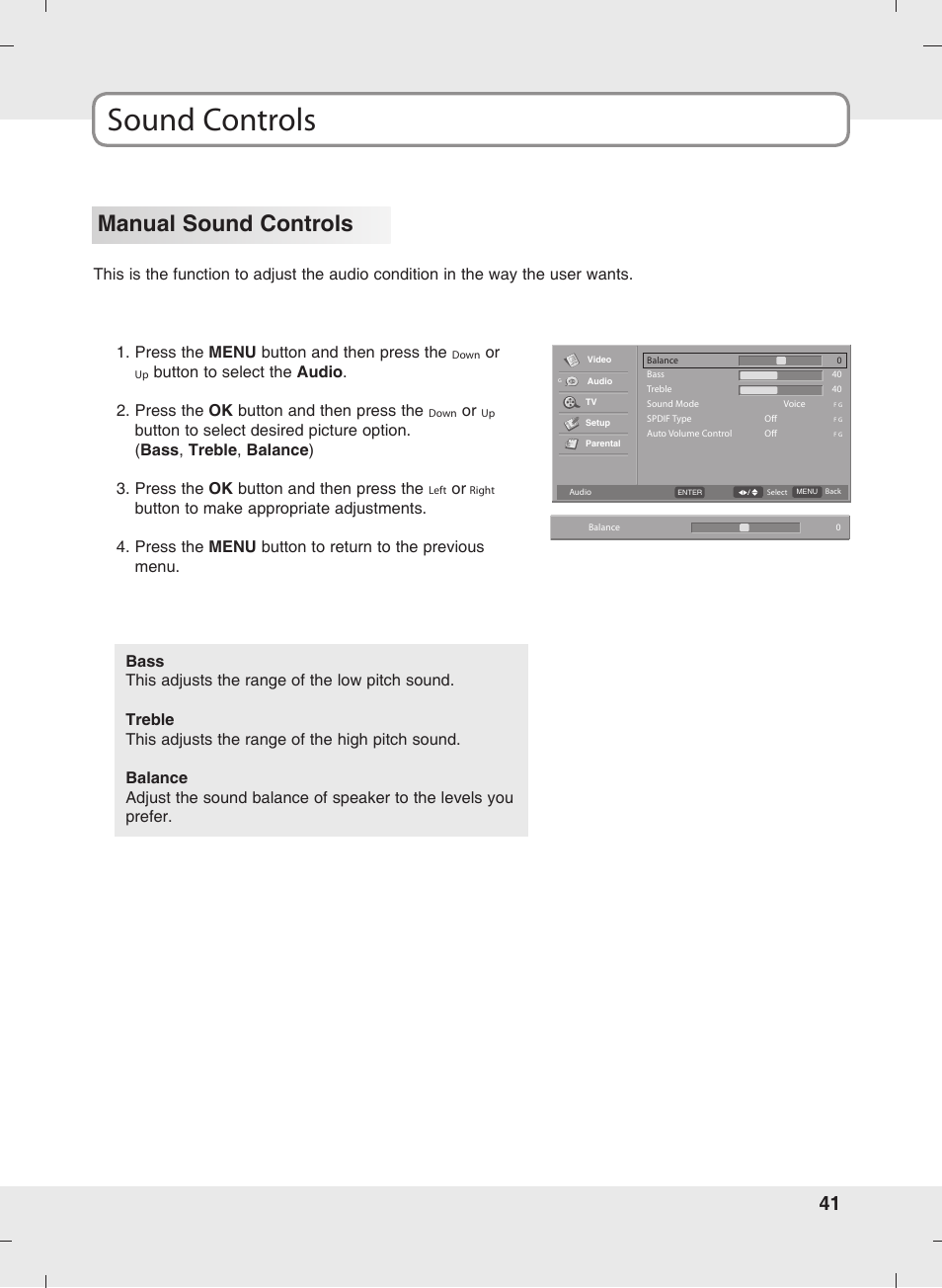 Sound controls, Manual sound controls | SOYO MT-SYJCP32B1AB User Manual | Page 41 / 74