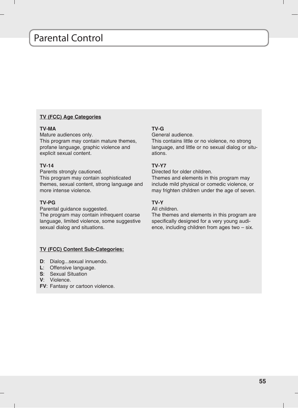 Parental control | SOYO MT-SYJCP32B1AB User Manual | Page 55 / 74