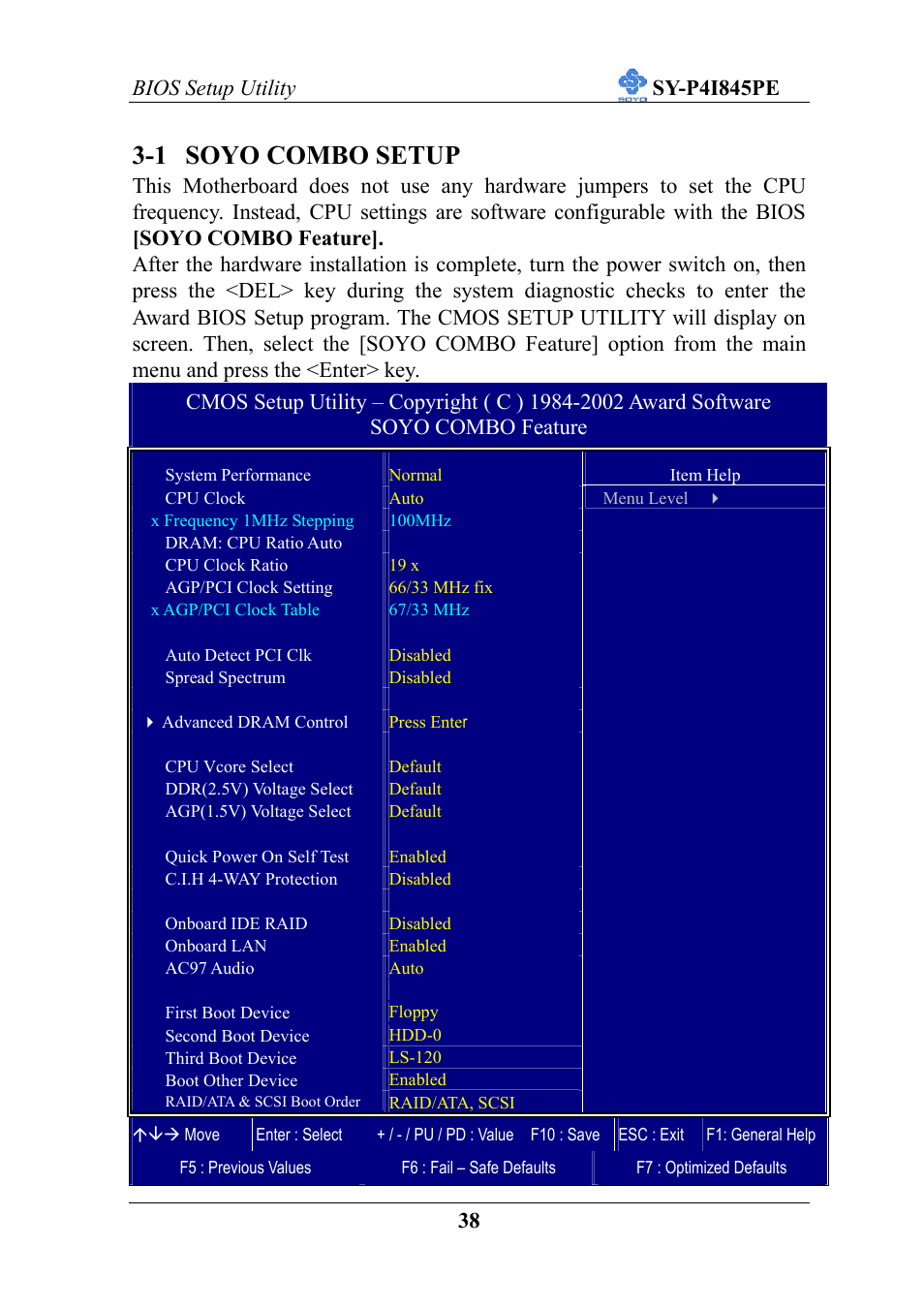 1 soyo combo setup | SOYO SY-P4I845PE User Manual | Page 42 / 95