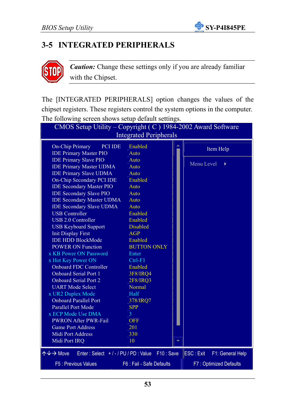 5 integrated peripherals | SOYO SY-P4I845PE User Manual | Page 57 / 95