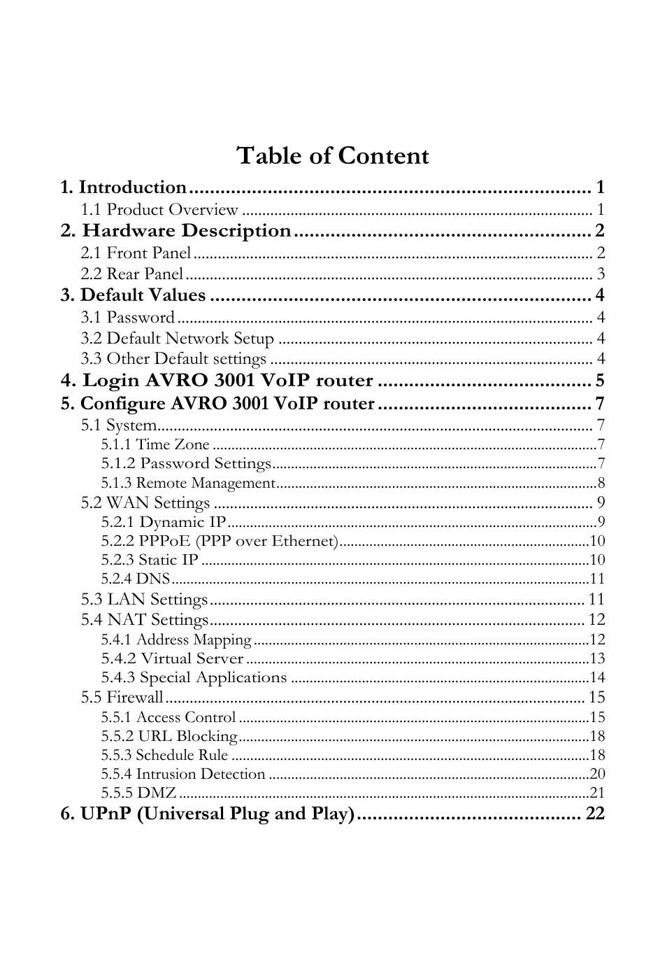 Table of content | SOYO AVRO3001 User Manual | Page 2 / 40