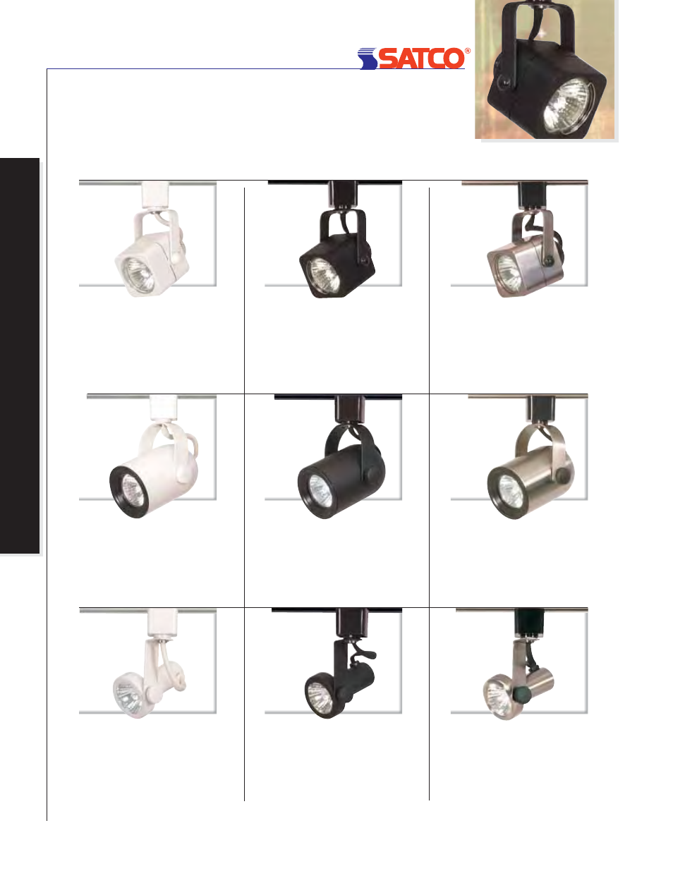 Track heads, 120v, 120v tr ac k heads | Mr16 square, Mr16 roundback, Mr16 gimbal ring | Satco Products R30 Soft Square User Manual | Page 5 / 13